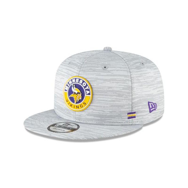 NFL Minnesota Vikings Official Fall Sideline 9Fifty Snapback (PXF0761) - Grey New Era Caps